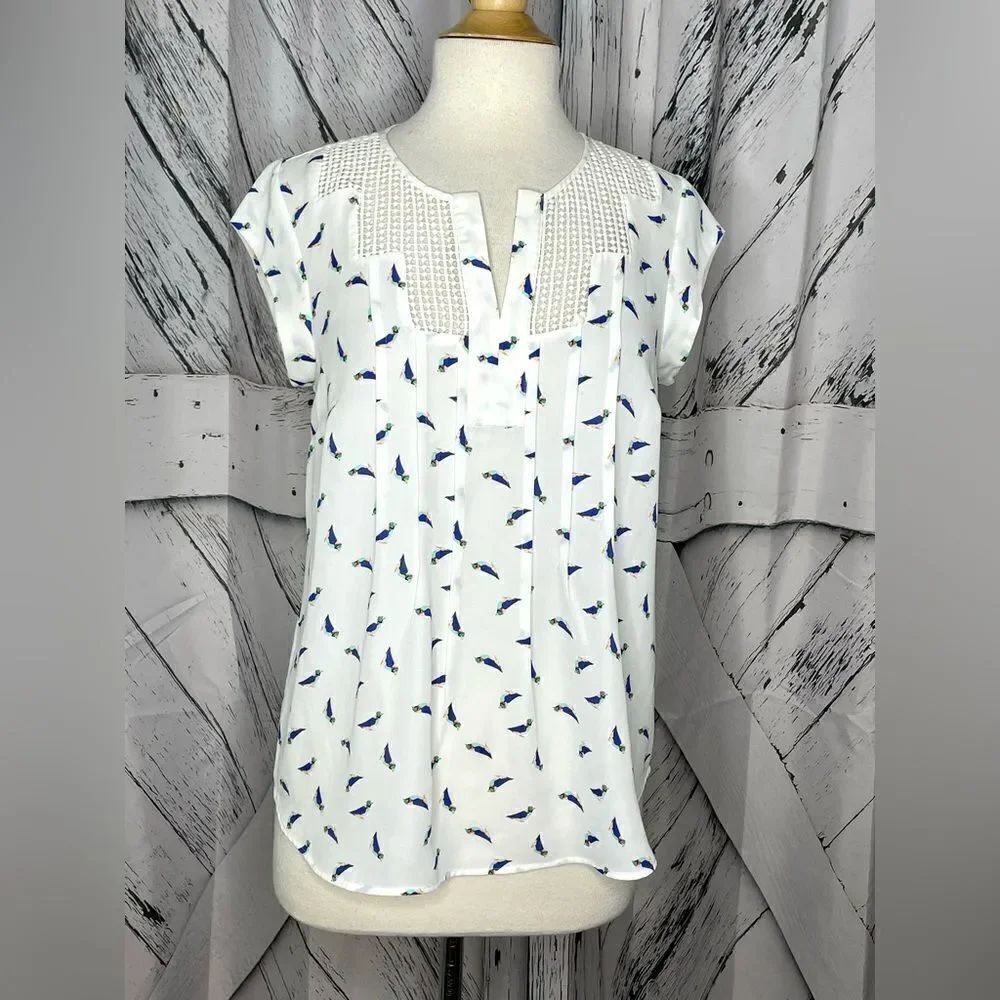Daniel Rainn Bird Print Blouse S